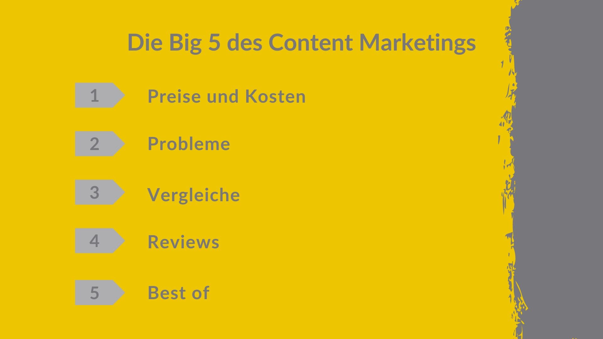 Die Big 5 des Content Marketings